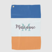 カラーブロックモダンシンプルモノグラムの ゴルフタオル (正面)