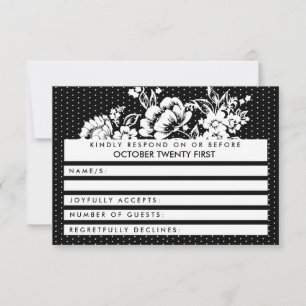 カラーブロックモダン水玉模様RSVP結婚のカード 出欠カード