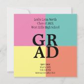 カラーブロックモダンGRADオープンハウス 招待状 (正面)