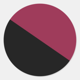 カラーブロックラウンドステッカー（ブラック&ベリーレッド） ラウンドシール