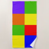 カラーブロックレインボープライドビーチタオル ビーチタオル (正面)