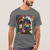 カラーブロック付きメンズベーシックTシャツ Tシャツ (正面)