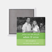 カラーブロック保存日付マグネット（ライムグリーン） マグネット (正面/裏面)