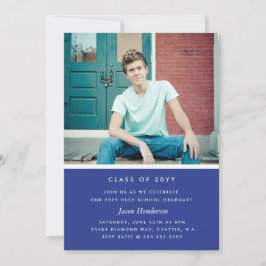 カラーブロック卒業招待状 招待状