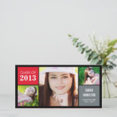 カラーブロック卒業発表フォトカード 案内状 (スタンド正面)