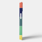 カラーブロック名レトロストライプブルーグリーンピンク Case-Mate iPhoneケース (裏面 / 右)