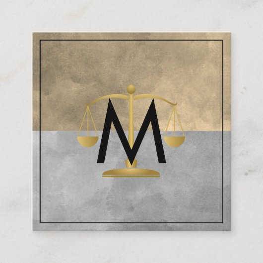 カラーブロック弁護士ジャスティススケール スクエア名刺 (正面)