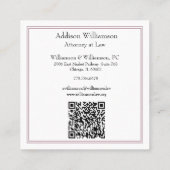 カラーブロック弁護士/弁護士テンプレートQRコード スクエア名刺 (裏面)