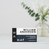 カラーブロック抽象デザイン |ソーシャルメディアのアイコン 名刺 (スタンド正面)