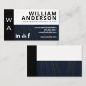 カラーブロック抽象デザイン |ソーシャルメディアのアイコン 名刺 (正面/裏面)