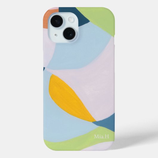 カラーブロック抽象芸術カスタムモノグラムイニシャル Case-Mate iPhoneケース (裏面)