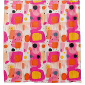 カラーブロック抽象芸術パターンボヘミア シャワーカーテン (正面)