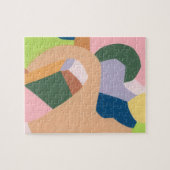 カラーブロック抽象芸術ユニークアートホリディギフト ジグソーパズル (横)