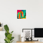 カラーブロック抽象芸術絵画の ポスター (ホームオフィス)