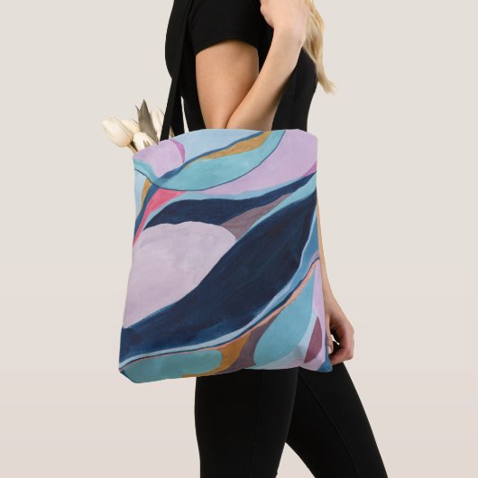 カラーブロック抽象芸術絵画アートトートバッグ トートバッグ (クローズアップ)