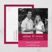 カラーブロック日付はがきを保存（ピンク） 案内ポストカード (正面/裏面)