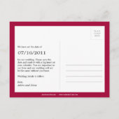 カラーブロック日付はがきを保存（ピンク） 案内ポストカード (裏面)