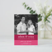 カラーブロック日付はがきを保存（ピンク） 案内ポストカード (スタンド正面)