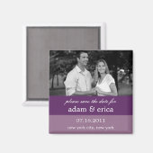 カラーブロック日付マグネットを保存（紫） マグネット (正面/裏面)