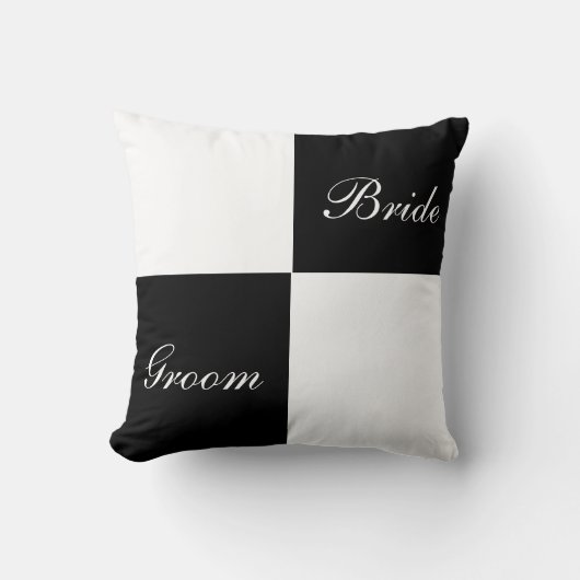 カラーブロック枕花婿 クッション (正面)