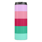 カラーブロック横ストライプビバマゼンダ春 タンブラー (裏面)