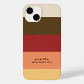 カラーブロック横ストライプ線パーソナライズされた名 Case-Mate iPhoneケース (裏面)
