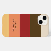 カラーブロック横ストライプ線パーソナライズされた名 Case-Mate iPhoneケース (裏面 (横))