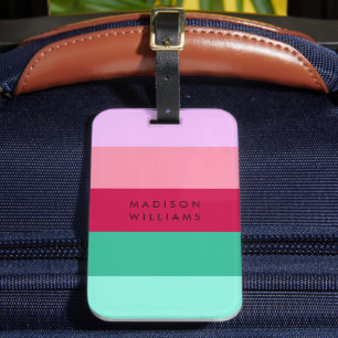 カラーブロック横ストライプ ヴィヴァマゼンタスプリング ラゲッジタグ
