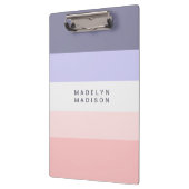 カラーブロック横型ストライプピーチ&パープル クリップボード (左)