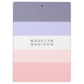 カラーブロック横型ストライプピーチ&パープル クリップボード (裏面)