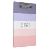 カラーブロック横型ストライプピーチ&パープル クリップボード (右)