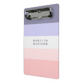 カラーブロック横型ストライプピーチ&パープル ミニクリップボード (アングル2)