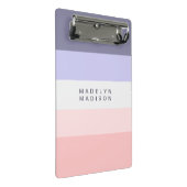 カラーブロック横型ストライプピーチ&パープル ミニクリップボード (アングル)