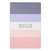 カラーブロック横型ストライプピーチ&パープル ミニクリップボード (裏面)