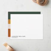 カラーブロック水平ストライプトレンディーモダン ノートカード (正面/裏面インサイチュ)