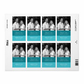 カラーブロック結婚のワインラベル(ターコイズ) ラベル (フルシート)