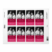 カラーブロック結婚のワインラベル（ピンク） ラベル (フルシート)