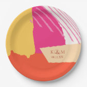 カラーブロック結婚の夏ID740 ペーパープレート (正面)