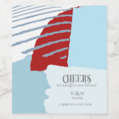 カラーブロック結婚の応援冬ID740 ワインラベル (シングルラベル)