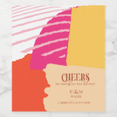 カラーブロック結婚の応援Summer ID740 ワインラベル (シングルラベル)