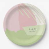 カラーブロック結婚の春ID740 ペーパープレート (正面)