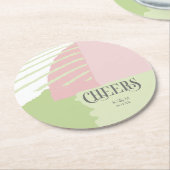 カラーブロック結婚の春ID740 ラウンドペーパーコースター (アングル)