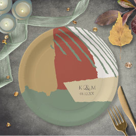 カラーブロック結婚の秋ID740 ペーパープレート