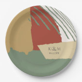 カラーブロック結婚の秋ID740 ペーパープレート (正面)