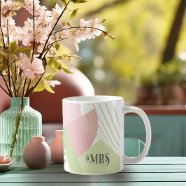カラーブロック結婚のMrs Bride春ID740 コーヒーマグカップ