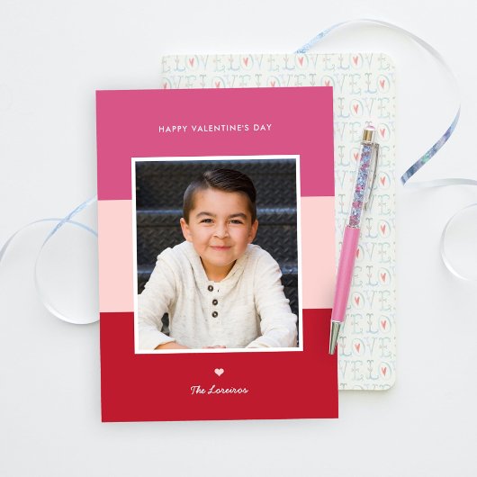 カラーブロック編集可能カラーバレンタインの名刺 シーズンカード