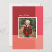 カラーブロック背景 ホリデー フォト カード (正面)