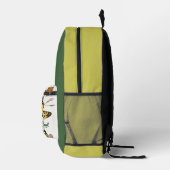 カラーブロック蝶の緑と黄色 プリントバックパック (右)