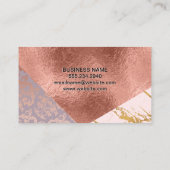 カラーブロック金ゴールド大理石ダマスクバラゴールドフォイル 名刺 (裏面)