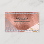 カラーブロック金ゴールド大理石バラゴールドフォイル |ダイヤモンド 名刺 (裏面)